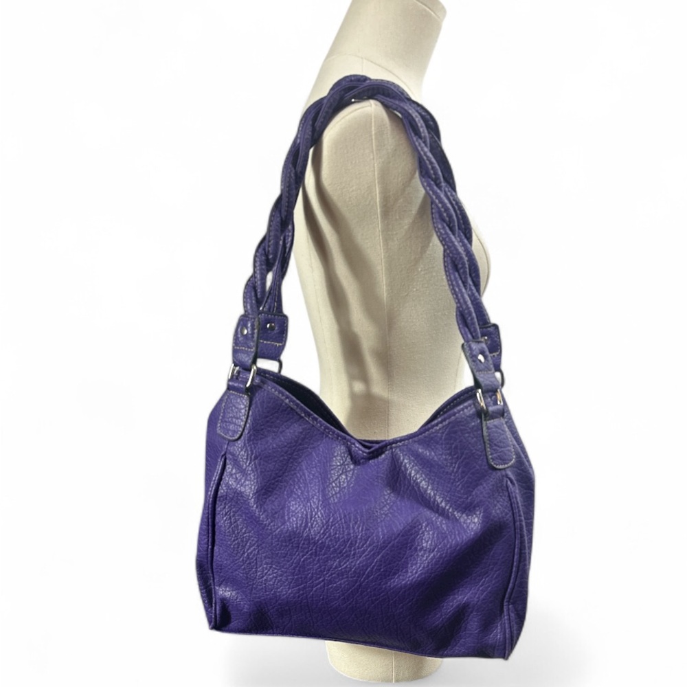 Treviso Purple Leather Women's Shoulder Bag‎ - Picture 2 of 11